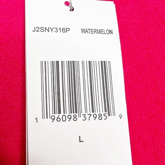 Juicy by Juicy Couture NWT Watermelon Pink Terrycloth Short Sleeve Tee Size L - Picture 7 of 8